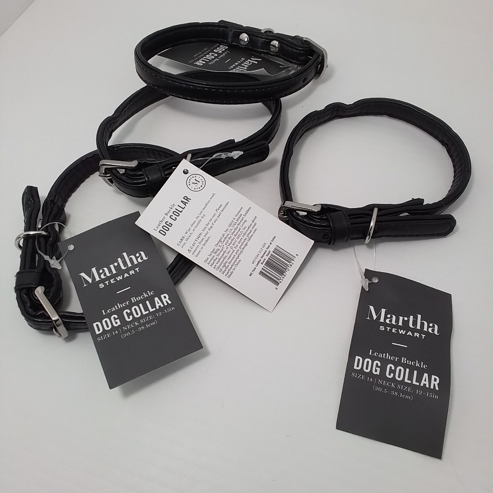 Martha Stewart Black Dog Collar NWT